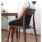 Стул деревянный с мягким сиденьем из черной натуральной кожи Moon Walnut Furniture варинант исполнения - 3 | Loft Concept в Самаре