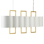 Люстра прямоугольная с белыми цилиндрическими абажурами White Ribbon варинант исполнения - 5 | Loft Concept в Самаре