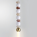 Подвесной светильник вытянутый с бусинами из белого и коричневого цвета PEARLS Suspension варинант исполнения - 4 | Loft Concept в Самаре
