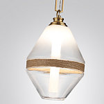 Подвесной светильник с прямоугольными и овальными элементами и акцентом из натурального камня Tectona  варинант исполнения - 5 | Loft Concept в Самаре