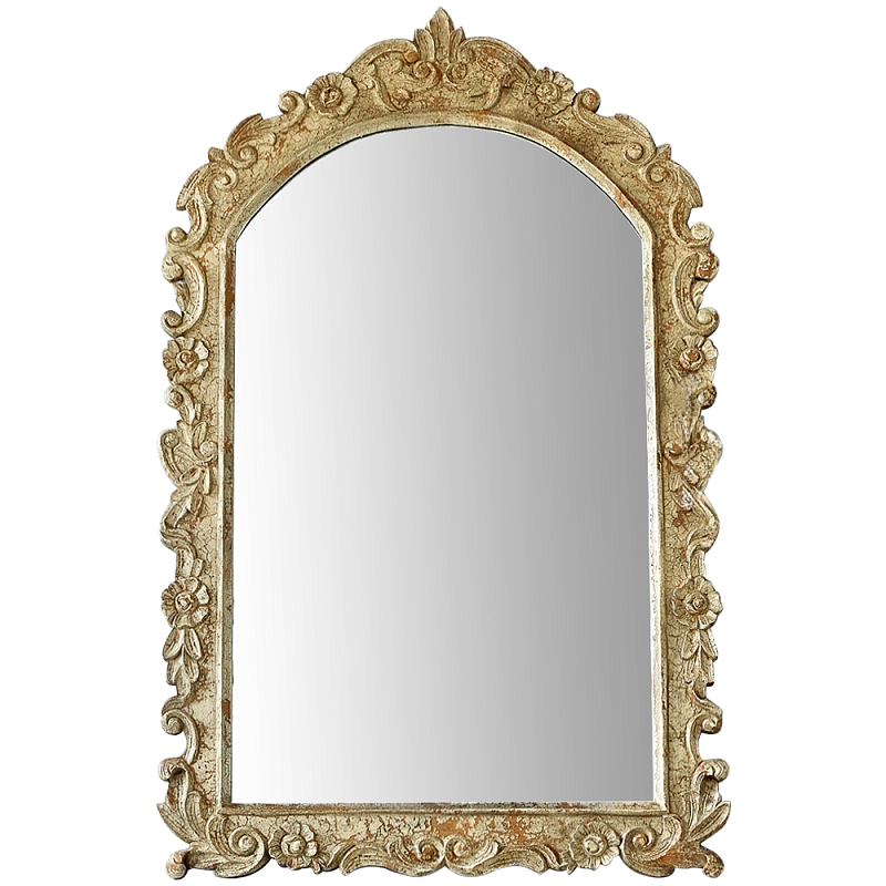 Настенное зеркало Jorge Classic Ornament Mirror Древесина Бежевый Настенное зеркало Jorge Classic Ornament Mirror Древесина Бежевый в Самаре | Loft Concept