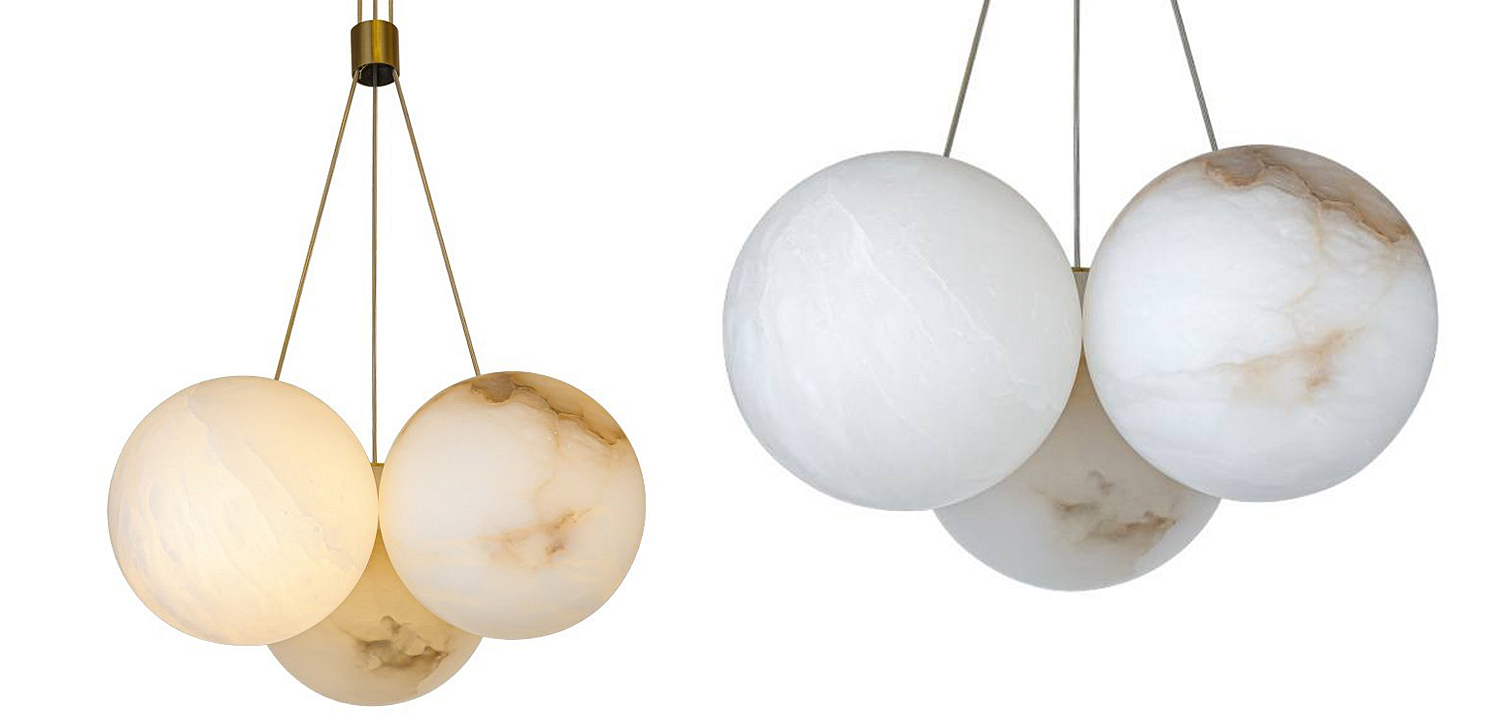 Люстра из трех шариков из натурального мрамора Marble Balls Lamp Люстра из трех шариков из натурального мрамора Marble Balls Lamp - Loft-Concept в Самаре