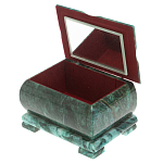 Шкатулка прямоугольная с зеркалом из натурального камня змеевик Stone Casket варинант исполнения - 3 | Loft Concept в Самаре