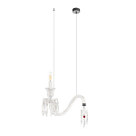 Подвесной светильник стеклянный в виде канделябра Curved Glass Chandelier варинант исполнения - 1 | Loft Concept в Самаре