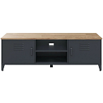 ТВ-тумба из металла и столешницей из массива дуба Metal Wood TV-Stand варинант исполнения - 1 | Loft Concept в Самаре