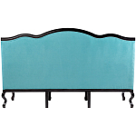 Трехместный диван из натурального бука бирюзовый с изображением птиц и цветов Turquoise Chinoiserie Garden Sofa варинант исполнения - 3 | Loft Concept в Самаре