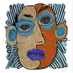 Арт-Объект плетеный из нитей Абстрактный портрет Joana Schneider  варинант исполнения - 2 | Loft Concept в Самаре