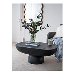 Столик кофейный черного цвета с овальной столешницей и круглым основанием Black Dalmen Table варинант исполнения - 2 | Loft Concept в Самаре