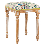 Банкетка одноместная из массива бука с цветочным принтом Beige Chinoiserie Garden Banquette варинант исполнения - 1 | Loft Concept в Самаре