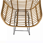 Стул барный с ротанговым плетением Half Bar Chair with Wicker с подлокотниками варинант исполнения - 7 | Loft Concept в Самаре