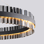 Люстра кольцевая чёрного цвета с вертикальными стеклянными элементами Ring Horizontal варинант исполнения - 1 | Loft Concept в Самаре