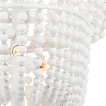 Люстра белая в форме спирали с декором из круглых деревянных бусин White Wooden Beads варинант исполнения - 1 | Loft Concept в Самаре