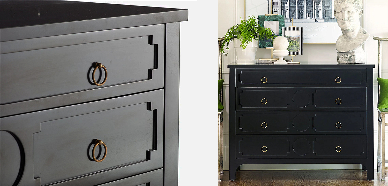 Комод с 4-мя ящиками Lawrence chest of drawers Black Черный Комод с 4-мя ящиками Lawrence chest of drawers Black Черный - Loft-Concept в Самаре