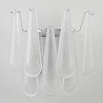 Бра с подвесками из рифленного стекла в форме капель на основании цвета хром Textured Glass варинант исполнения - 6 | Loft Concept в Самаре