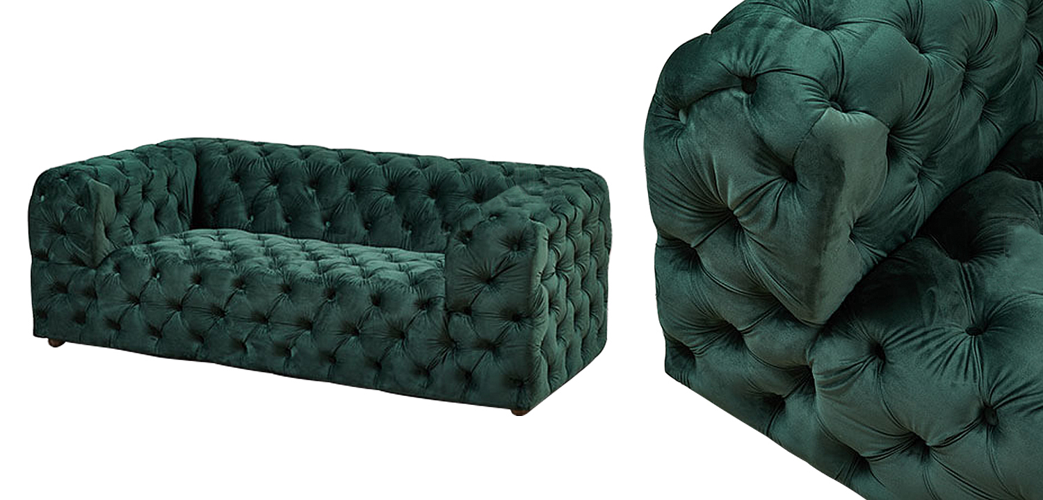 Диван Green Soho Tufted Sofa Зеленый Диван Green Soho Tufted Sofa Зеленый - Loft-Concept в Самаре