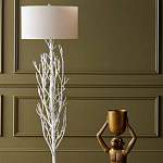 Торшер белый с цилиндрическим абажуром и каркасом в виде дерева Branched Tree варинант исполнения - 4 | Loft Concept в Самаре