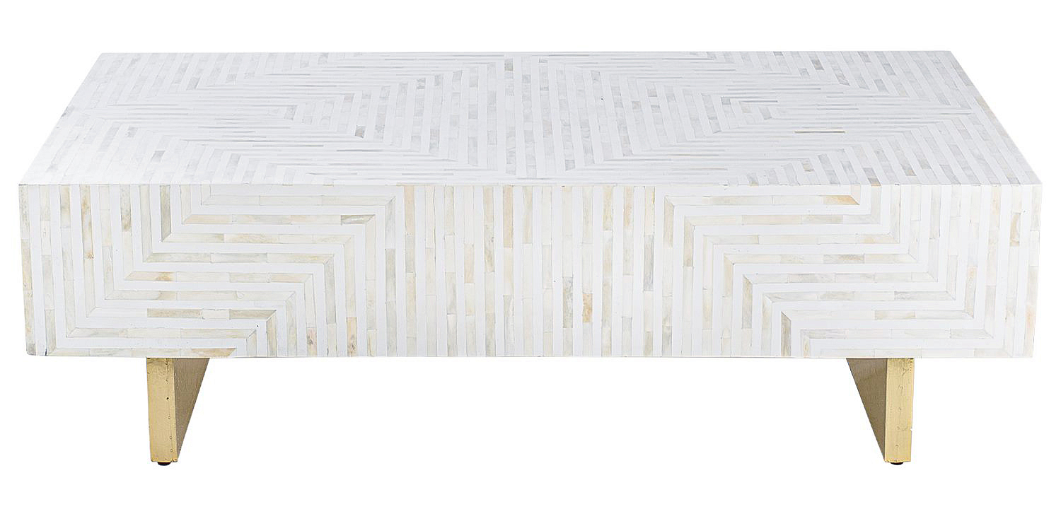 Журнальный стол Cream Indian Bone Inlay coffee table Журнальный стол Cream Indian Bone Inlay coffee table - Loft-Concept в Самаре