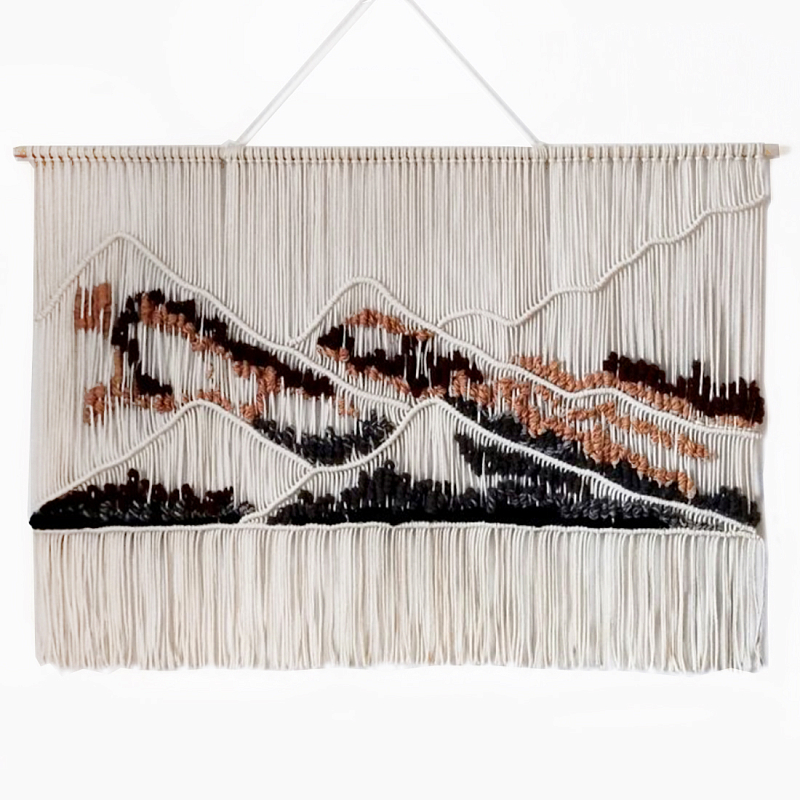 Гобелен ручная работа Wabi-Sabi II  Черный Терракотовый ivory ( слоновая кость ) в Самаре | Loft Concept 