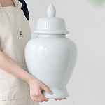 Ваза белая с крышкой однотонная Chinoiserie Ceramics варинант исполнения - 7 | Loft Concept в Самаре