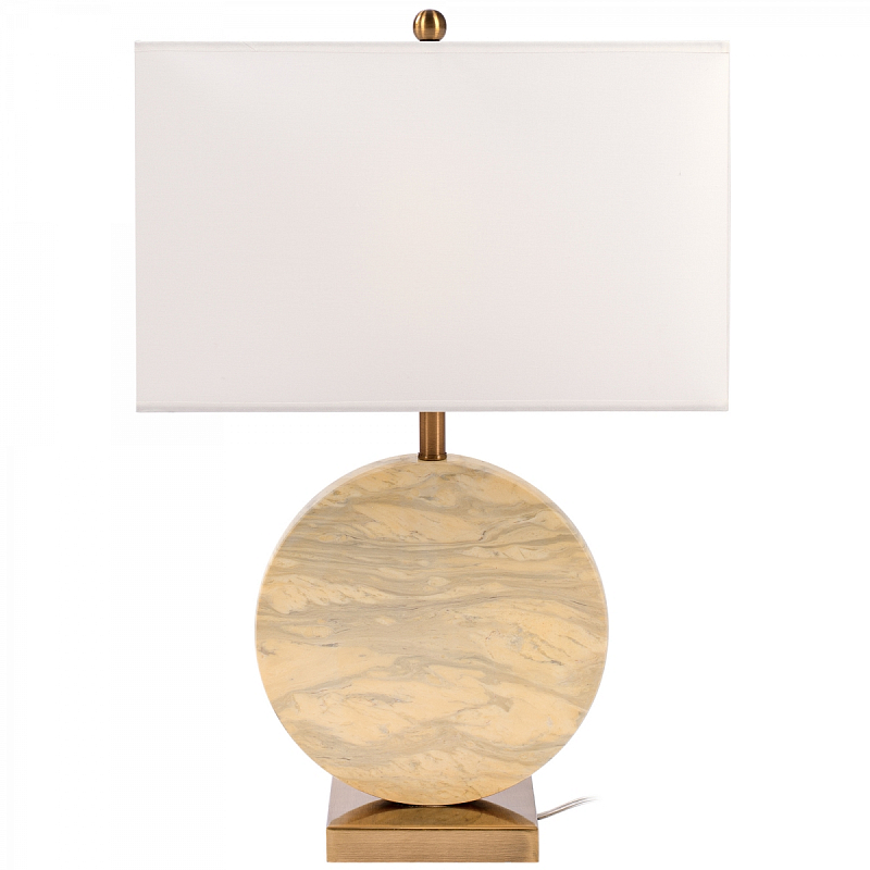 Настольная лампа Lua Grande Table Lamp beige marble Белый Бежево-серый Латунь в Самаре | Loft Concept 