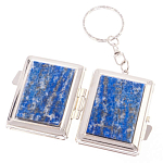 Зеркало брелок складное двухстороннее из натурального камня Лазурит Stone Mirrors варинант исполнения - 2 | Loft Concept в Самаре