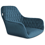 Барный стул со спинкой и подлокотниками на 4-х металлических ножках Douglas Rhombus Синий Велюр варинант исполнения - 2 | Loft Concept в Самаре