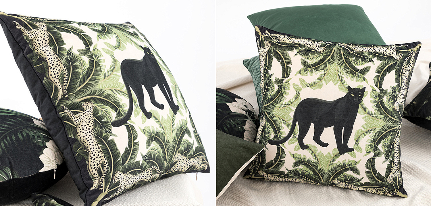 Декоративная подушка Черная Пантера Black Panther Cushion Декоративная подушка Черная Пантера Black Panther Cushion - Loft-Concept в Самаре