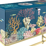 Буфет ручная роспись в морском стиле Cabinet Fondo Marino  варинант исполнения - 4 | Loft Concept в Самаре