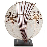 Настольная лампа из перламутра и дерева на подставке Indonesian Shell Flower варинант исполнения - 1 | Loft Concept в Самаре