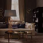 Настольная лампа на ажурном чугунном основании с серым абажуром Openwork Lamp варинант исполнения - 5 | Loft Concept в Самаре