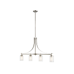 Люстра подвесная цвета никель с четырьмя матовыми стеклянными плафонами в современном стиле Generation Lighting варинант исполнения - 2 | Loft Concept в Самаре
