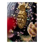 Ваза из фарфора черная с цветочной росписью и бронзовыми элементами Spring Garden варинант исполнения - 6 | Loft Concept в Самаре