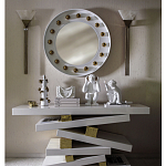 Зеркало белое с круглыми золотыми декоративными элементами Prince of the Church варинант исполнения - 2 | Loft Concept в Самаре