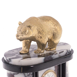 Часы настольные бронзовые с декором в виде медведя Bear Stone Clock варинант исполнения - 2 | Loft Concept в Самаре