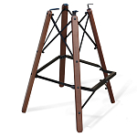 Барный стул со спинкой и подлокотниками на 4-х деревянных ножках Douglas Rhombus Синий Велюр варинант исполнения - 4 | Loft Concept в Самаре