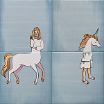 Плитка с узором Девочка единорог варинант исполнения - 2 | Loft Concept в Самаре