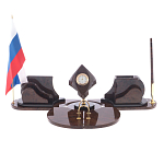 Настольный письменный набор из природного камня обсидиана коричневого Team leader варинант исполнения - 1 | Loft Concept в Самаре