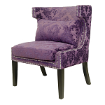Полукресло с мягкой обивкой из жаккарда на 4-х ножках из массива березы Baroque Armchair violet варинант исполнения - 3 | Loft Concept в Самаре