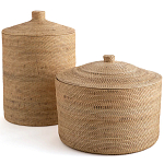 Плетеная корзина с крышкой Kheri Wicker Basket варинант исполнения - 2 | Loft Concept в Самаре