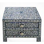 Тумбочка прикроватная White Pearl BEDSIDE CABINET 2 blue DRAWER варинант исполнения - 2 | Loft Concept в Самаре