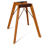 Стол обеденный с коричневой прямоугольной столешницей из керамики на четырех деревянных ножках Brown Ceramics варинант исполнения - 3 | Loft Concept в Самаре