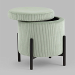 Светло-зеленый пуф на черных ножках SANJAY варинант исполнения - 2 | Loft Concept в Самаре