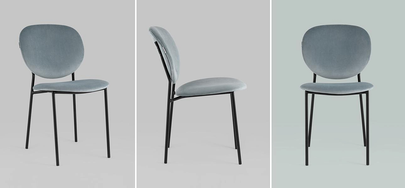 Стул Stanley Chair Пыльно-Голубой Велюр Стул Stanley Chair Пыльно-Голубой Велюр - Loft-Concept в Самаре