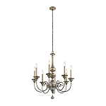 Люстра серебряного цвета с состаренным эффектом и декоративным подвесным шаром Kichler варинант исполнения - 2 | Loft Concept в Самаре