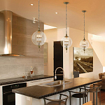 Подвесной светильник с прозрачным шарообразным стеклянным плафоном Feiss варинант исполнения - 6 | Loft Concept в Самаре