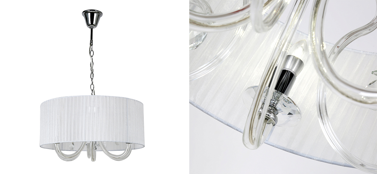 Люстра с плафоном из белой органзы Gorgon D55 см - Loft-Concept в Самаре