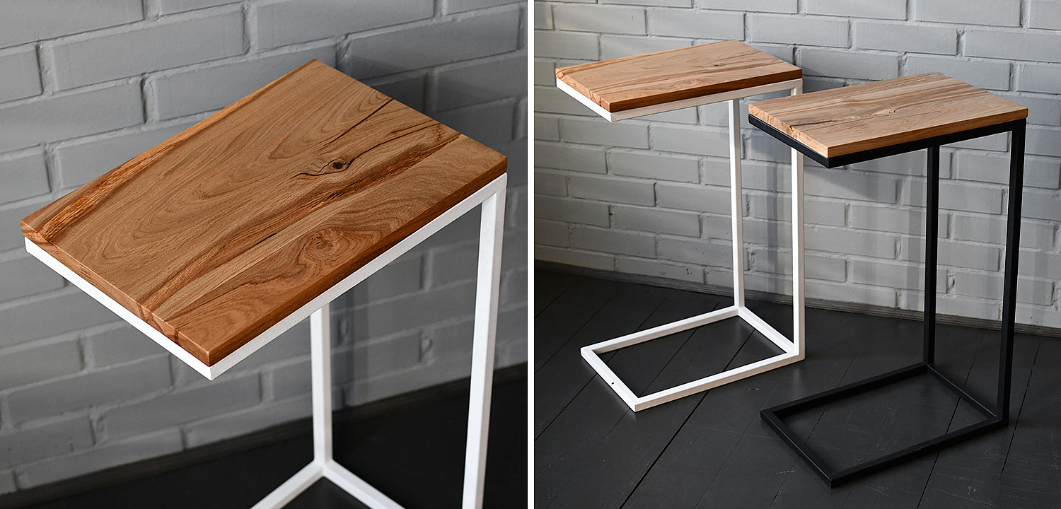 Приставной стол Hanson White Industrial Metal Rust Side Table Приставной стол Hanson White Industrial Metal Rust Side Table - Loft-Concept в Самаре