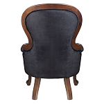 Кресло с мягкой обивкой из черного велюра на 4-х деревянных ножках Evelyn Classical Armchair варинант исполнения - 3 | Loft Concept в Самаре