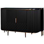 Комод черный округлой формы с рельефным фасадом Black Cut варинант исполнения - 1 | Loft Concept в Самаре