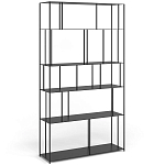 Стеллаж из металла широкий Wide Menzie Metal Rack Black варинант исполнения - 1 | Loft Concept в Самаре